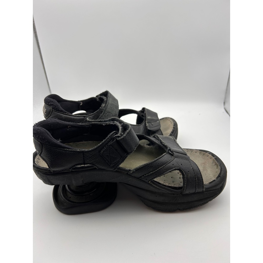 Z-Coil Sidewinder Black Leather‎ Spring Heel Orthopedic Sandals Womens Size 7.5